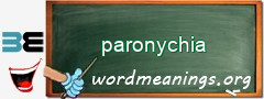 WordMeaning blackboard for paronychia